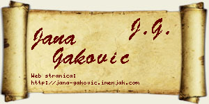 Jana Gaković vizit kartica